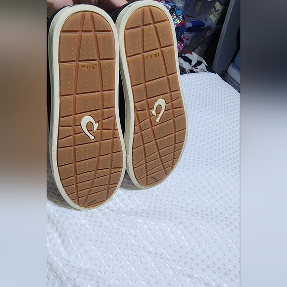 OLUKAI GUC MENS SIZE 8.5 BLACK LEATHER LACEUP CASUAL SNEAKERS SHOES - Picture 6 of 12